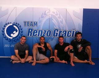 Haz Ibrahim, Todd Fox, Rolles Gracie after training at Renzo's Holmdel Academy.