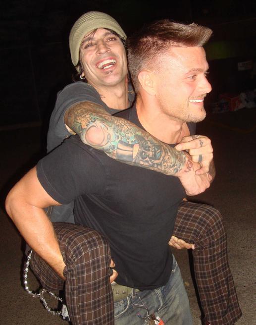 Todd Fox with Tommy Lee Piggy Back